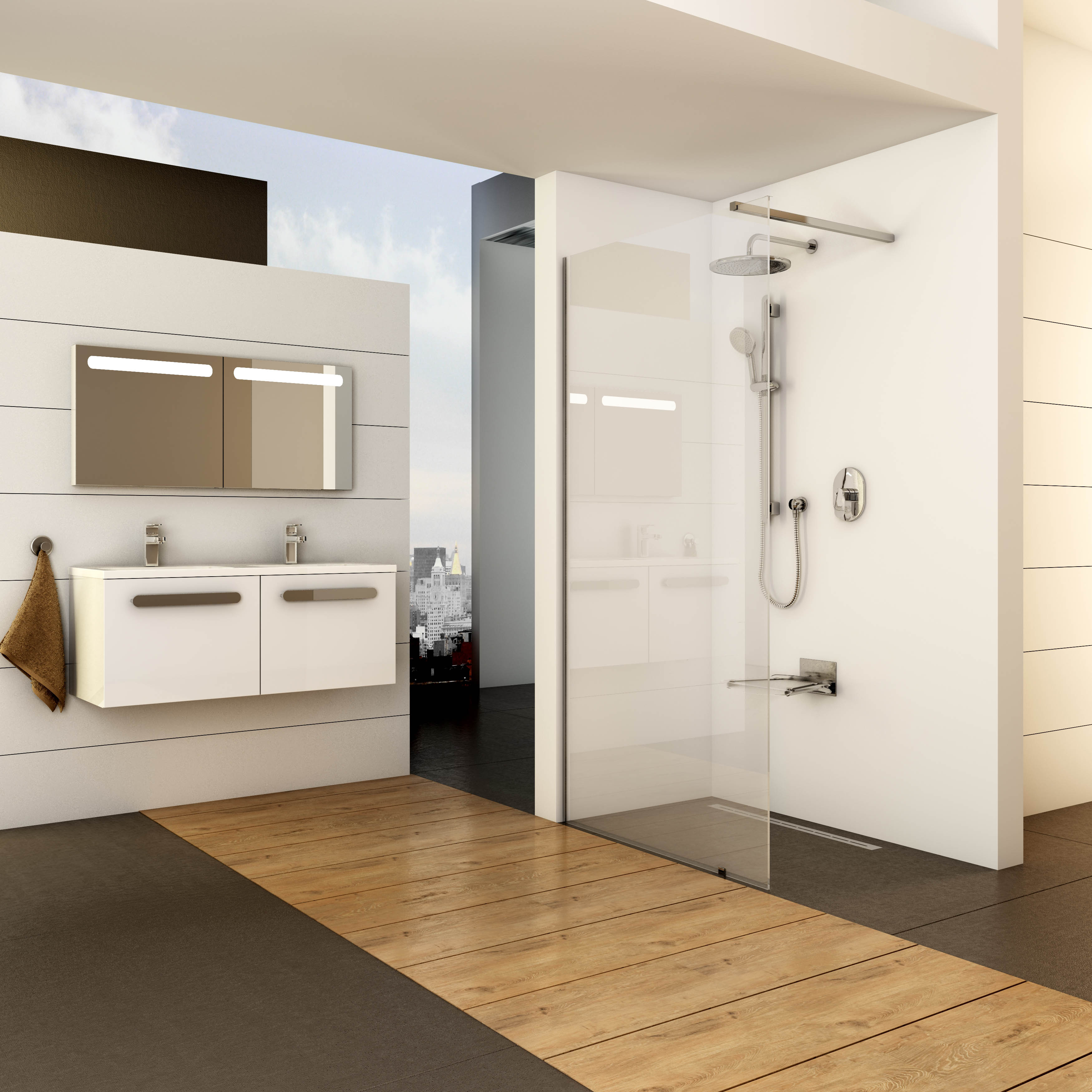 Скло для д/каб. AT Walk-in-Wall s.1200x900