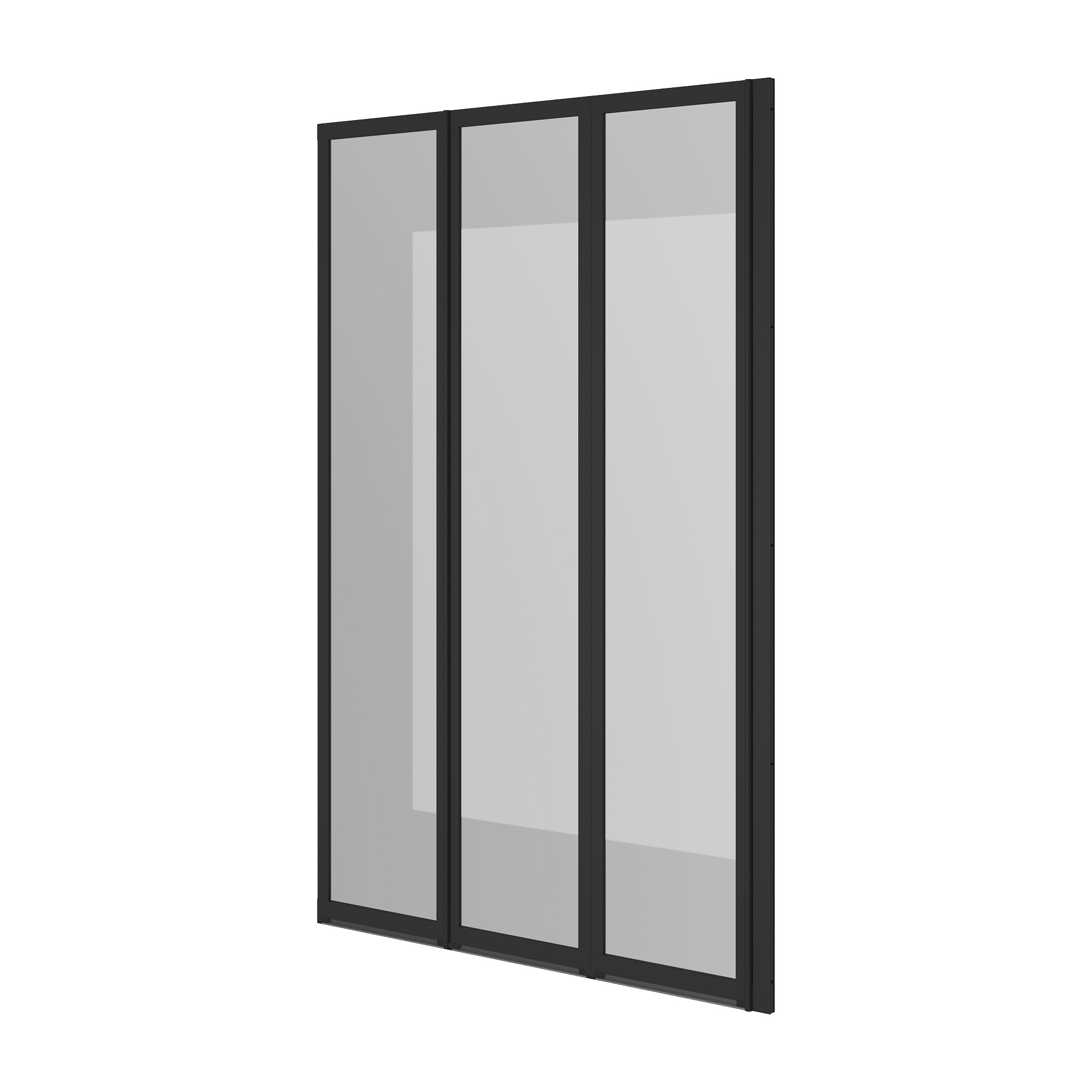 Шторка на ванну трьохелементна Style 1000х1500мм (right) black matt, скло 4мм clear